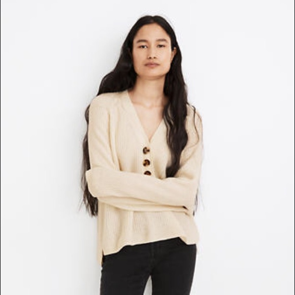 NWOT Madewell Ribbed Lyle Henley Sweater